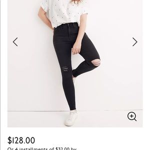 24 tall high rise skinny jeans ripped knees jeans